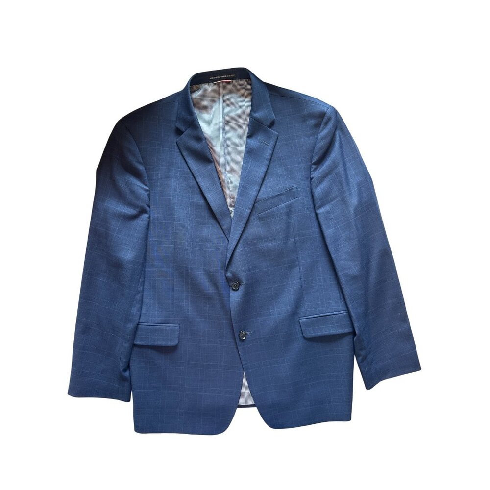 Tommy Hilfiger Men's Suit Jacket Blazer Size 38R Windowpane Blue Plaid